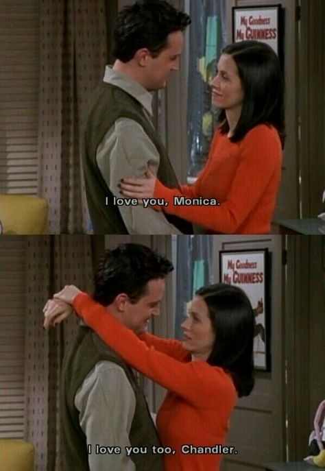 Monica And Chandler Quotes, Friends Mondler, Chandler Quotes, Fiction Couples, Friends 1994, Chandler Friends, Fictional Couples, Monica And Chandler, Friends Scenes