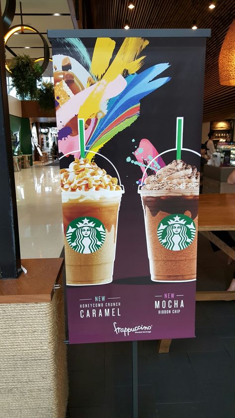 Coffee Standee Design, Starbucks Poster Aesthetic, Starbucks Banner Design, Starbucks Poster Advertising, Starbucks Promotion Poster, Starbucks Poster, Starbucks Advertising, Frozen Poster, Starbucks Cookies