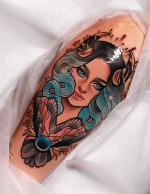 Tattoo Taurus, Tato Tradisional, Taurus Girl, Anime Mermaid, Taurus Tattoos, Goddess Tattoo, Tattoo Design Book, New School Tattoo, Traditional Tattoo Flash