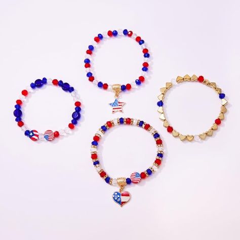 Amazon.com: 4th of July Bracelets Red White and Blue Bracelets USA Bracelet American Flag Bracelets Patriotic Beaded Stackable Bracelet Clay Bead Summer Beach Heishi Surfer Bracelet Set 4th of july Accessories Independence Day Gifts-4: Clothing, Shoes & Jewelry 4th Of July Bracelets, Bracelet Clay Bead, 4th Of July Accessories, Usa Bracelet, Bracelet Clay, Blue Bracelets, Bracelets Red, Surfer Bracelets, Clay Bead