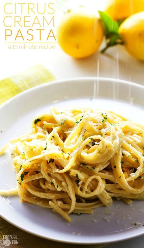 Lemon Recipes Dinner, Cream Pasta Recipe, Refreshing Dinner, Cream Pasta, Pasta Pasta, 15 Minute Meals, Supper Recipes, Easy Pasta Recipes, Entree Recipes