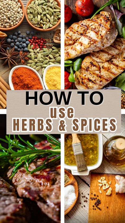 Unlock the secrets of using herbs and spices in your cooking with our informative guide. Learn how to perfectly balance flavors, understand which herbs and spices complement different dishes, and discover tips for seasoning like a pro. Ideal for home cooks looking to elevate their culinary skills, this guide provides insights into the world of aromatics, from classic combinations to innovative pairings. #herbs #cookingtipsandtricks #flavorful #seasoning #homecook #spices #cooking #cookinghacks List Of Spices, Healthy Food Swaps, Spice Blends Recipes, Cooking Herbs, Spice Mix Recipes, Herb Recipes, Herbs Spices, Herb Seasoning, Food Swap