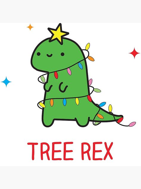 Tree Rex Christmas, Dinosaur Tree Christmas, Fun Christmas Drawings, Cute Diy Christmas Cards For Friends, Christmas Card Gift Ideas, Dragon Christmas Card, Cute And Easy Christmas Cards, Christmas Animal Puns, Dinosaur Christmas Card