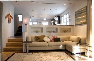 Living Photos Split Level Design Ideas, Pictures, Remodel, and Decor - page 26 Split Level Kitchen, Sunken Living Room, Level Design, Living Room Remodel, Design Del Prodotto, Family Room Design, Split Level, Rustic Living Room, Room Remodeling