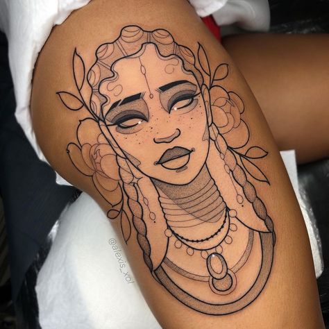 Alexis Xol on Instagram: “𝕬𝖋𝖗𝖎𝖈𝖆𝖓 𝕼𝖚𝖊𝖊𝖓 . For @mchadwick_ she went big and sat like a rock , thanks Melissa ✨” African Queen Tattoo, Aries Zodiac Tattoos, Hair Braid Patterns, African Tattoo, Queen Tattoo, Zodiac Tattoos, Braid Patterns, Tattoo Design Book, Like A Rock