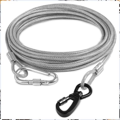 SICZON Dog Tie Out Cable 10/20/30/40FT for Dogs Up to 150LBS, Durable Heavy Duty Lead Tether Chains for Yard Outside Camping Dog Tether, Garden Camping, Dog Chain, Outside Garden, 125 Lbs, Dog Tie, Dog Leads, Dog Leash, Rope Bracelet