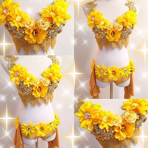 www.electric-laundry.com Flower Carnival Costume, Fairy Rave Outfit, Rave Fit, Recycled Outfits, Pretty Costume, Galaxy Makeup, Flower Costume, Edc Outfits, Rave Costumes