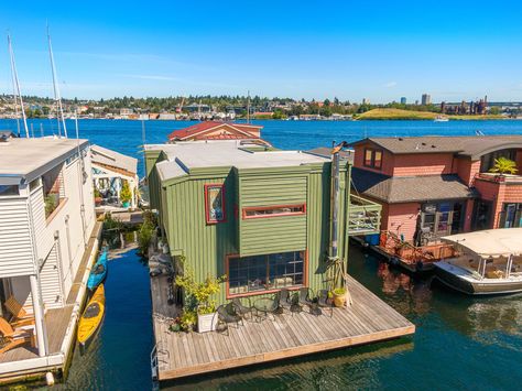 Floating Homes, Small Houseboats For Sale, Arkup Floating House, Inflatable Houseboat, Floating Homes Houseboats, Small Houseboats, Seattle Houseboat, Houseboat Rentals, Seattle Waterfront