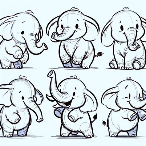 CodyRobertsWorkshop - Etsy Canada Elephant Doodle Art, Cute Elephants Drawings, Cute Elephant Drawings, Cute Elephant Art, Cute Elephant Illustration, Draw Elephant, Elephant Line Drawing, Elephant Doodle, Drawing Elephant