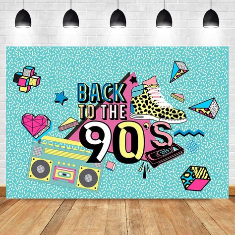 90s Photo Backdrop, 90s Party Ideas, 90s Party Decorations, Back To The 90's, 30th Birthday Themes, 90s Theme Party, 90s Theme, Retro Radio, 90s Party