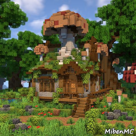 A Minecraft Overgrown Mushroom House with full interior! Also includes several custom Tree and Mushroom designs.
Download this build on my Patreon via the link! Minecraft Shroom House, Minecraft Stump House, Minecraft Pixie Hollow, Mooshroom Island Builds Minecraft, Mushroom Island House Minecraft, Minecraft Overgrown Builds, Mushroom Banner Minecraft, Minecraft Moss House, Mushroom Village Minecraft