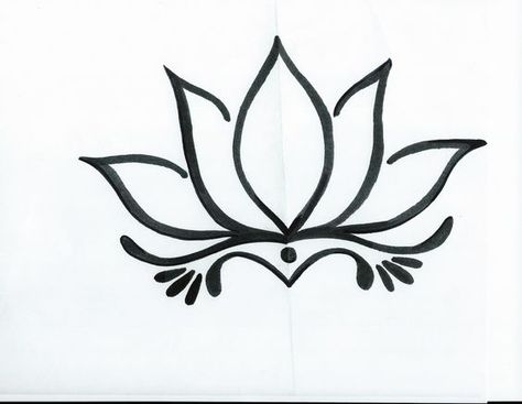 Indian Lotus Tattoo, Water Lilly Tattoo Stencils, Simple Lotus Drawing, Lotus Drawing Simple, Lotus Flower Drawing Tattoo, Flower Drawing Tattoo, Simple Lotus Flower Tattoo, Simple Line Tattoo, Lotus Flower Drawing