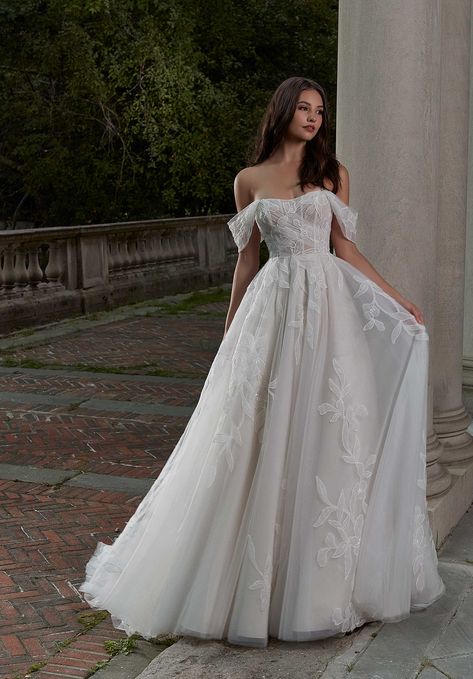 Pacifica Wedding Dress Wedding Dresses Whimsical, Organza Embroidery, Sheer Corset, Wedding Dress Flowy, Boda Mexicana, Pretty Wedding Dresses, Wedding Dresses Corset, Dream Wedding Ideas Dresses, Tulle Ball Gown