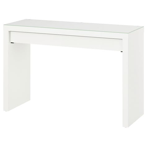 Toilettafel, MALM, wit, 120x41 cm  - IKEA Pink White And Gold Bedroom, October Bedroom, French Bedroom Aesthetic, Ikea Lack Wall Shelf, White And Gold Bedroom, Lack Wall Shelf, Ikea Malm Dressing Table, Post Grad Apartment, Hijabi Lifestyle