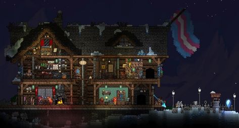 (4) snow base :) : TerrariaDesign Terraria Tree House Ideas, Terraria Base Ideas, Terraria Base, Terraria Design, Terraria Houses, Terraria Game, Terrarium Base, Terraria House Ideas, Terraria House