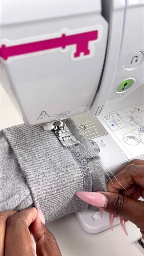 If you’re new to sewing, it can be daunting to know how to shorten sleeves with a ribbed cuff, like on a sweatshirt. Here’s a quick and easy hack that doesn’t involve removing the cuff and re-attaching it. How To Shorten Lined Coat Sleeves, Make Sweatshirt Smaller, How To Shorten Cuffed Joggers, Shorten Sweatshirt Sleeves, How To Shorten Sweatshirt Sleeves, How To Shorten A Sweatshirt, Shorten Sleeves, How To Shorten Sleeves That Are Too Long, Shortening Sleeves On A Shirt