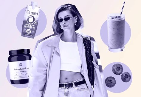 hailey bieber shares justin bieber's favorite protein shake recipe Smoothie Erewhon, Hailey Bieber Smoothie, Vanilla Protein Shakes, Protein In Beans, Healthy Fiber, Smoothie Recipes Healthy Breakfast, Protein Smoothie Recipes, Popsugar Food, Post Workout Snacks