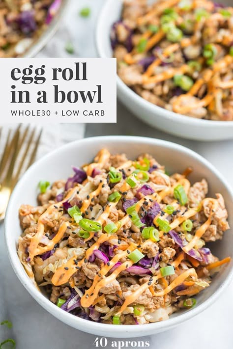 Creamy Chili, Dinner Recipe Healthy, Whole 30 Recipe, Telur Gulung, Pork Egg Rolls, Pastas Recipes, Egg Roll In A Bowl, Whole30 Dinner, Asian Dinner Recipes