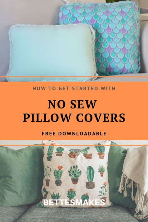 No-Sew Pillow Covers - Bettes Makes College Diy Crafts, Sew Pillow, No Sew Pillow Covers, Own Room, Diy Crafts For Teens, Diy Crafts For Adults, Sell Diy, Diy Bags, Learn Crafts