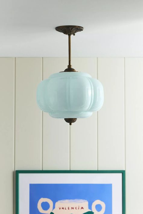 Eloise Glass Semi-Flush Mount | Anthropologie Semi Flushmount, Old Home Remodel, Semi Flush Mount, Brass Frame, Decor Lighting, Glass Pendant, One Light, Bronze Finish, Green Glass