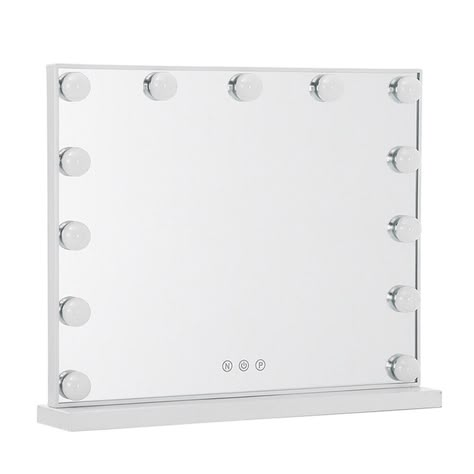 Product Details Large Hollywood Vanity Mirror with Lights Tabletop Metal Cosmetic Mirror 50x42cm   Description: · 100% brand new and high quality！ · Comes with 13 high quality LED bulbs to ensure enough light to illuminate your mirror. · 3-color adjustable light to meet your different needs. · The light is soft and not dazzling, and it will not feel uncomfortable after long-term use. · High quality flat mirror surface ensures bright vision and HD imaging. · Touch screen switch, safe and convenient. · Free standing, no installation required. · Suitable for bedroom dresser, dressing room, makeup shop, jewelry store, etc.   Specification: Material:Metal,Glass Size:50*10*42cm Color:White Light Color:White/Natural/Warm White   Package Included: 1 x Makeup Mirror with Light Notice: ★ Please allo Hillywood Mirror, Mirror Hollywood, Vanity Desk Mirror, Vanity Hollywood Mirror, Holly Wood Mirror, Hollywood Mirror Vanity, Mirror Vanity, Make Up Mirror, Light Up Mirror