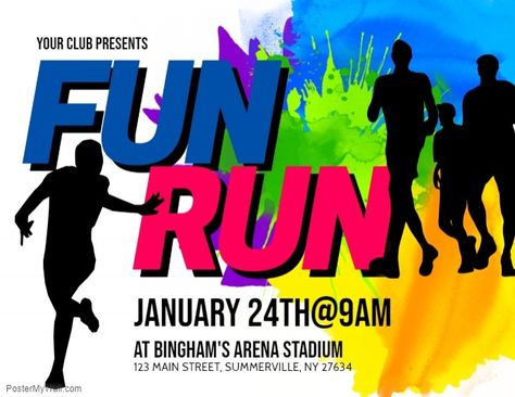 Run Poster Design, 5k Run, Fun Walk, Running 5k, Free Flyer Templates, Event Flyers, Fun Run, Templates Free, Free Templates