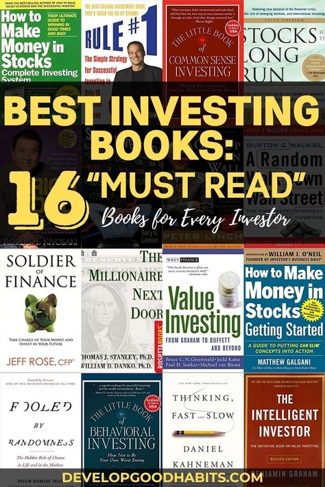 Get a financial education with these wonderful investing books for beginners that will teach you what you need to know (in many categories) to begin to make your money work for you. Personal finance books | stock market books | must read books | real estate learning | dividend stocks | millennial investment | must know investment facts See the best finance and investing books and get educated on all the ways you can improve your investment opportunities #mustread #investment #personalfinace Investment Books, Books Suggestions, Business Books Worth Reading, Books For Beginners, Must Read Books, Investing Books, Personal Finance Books, Money Book, Personal Development Books