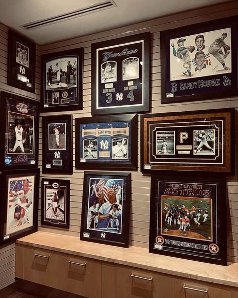 Baseball Collection Display, Sports Memorabilia Room, Sports Man Cave, Shadow Box Display Case, Memorabilia Display, Sandy Koufax, Framing Ideas, Award Display, Collection Display