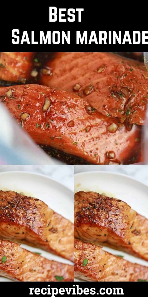 Easy salmon marinade recipe. Easy and quick to put together. Salmon Steak Marinade, Best Marinade For Salmon, Grilled Salmon Marinade Recipes, Salmon Marinades Healthy, Teriyaki Marinade For Salmon, Marinate Salmon Recipes, How To Marinate Salmon, Marinade For Salmon Easy, Salmon Marinade Recipes Baked