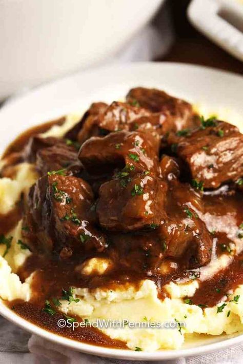 The Best 7 Easy Recipes to Make with Beef Stew Meat Beef Stew With Mashed Potatoes Recipe, Slow Cooker Stew Beef And Gravy, Beef Steak With Gravy, Beef Stew Meat And Gravy Crockpot, Roast Tips Recipe, Beer Tips And Gravy, Fast Beef Tips And Gravy, Beef Stew And Gravy, Beef Stew With Gravy Recipe