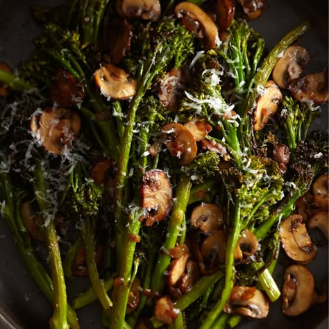 Roasted Broccolini, Vegetable Sides, It Goes On, Veggie Sides, Veggie Dishes, Mushroom Recipes, Vegetable Side Dishes, Vegetable Dishes, Veggie Recipes