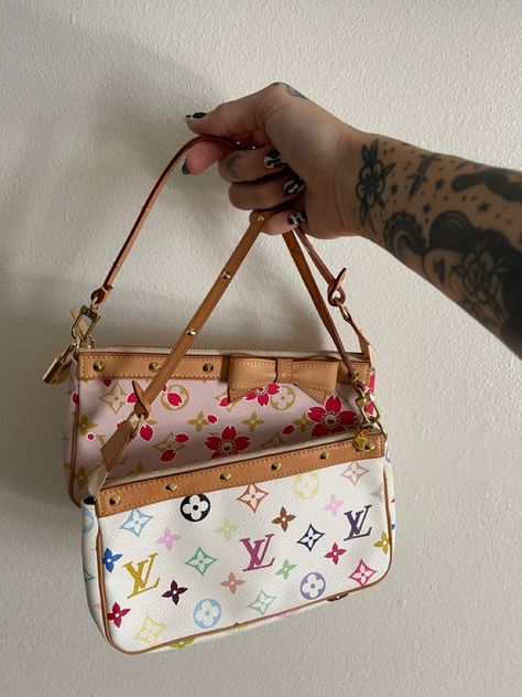 Louis Vuitton Pouchette Bag, Vintage Louis Vuitton Bag, Lv Murakami Bags, Lv Murakami, Louis Vuitton Cite Bag, Lv Takashi Murakami, Louis Vuitton Vintage Handbags, Murakami Louis Vuitton, Louis Vuitton X Takashi Murakami