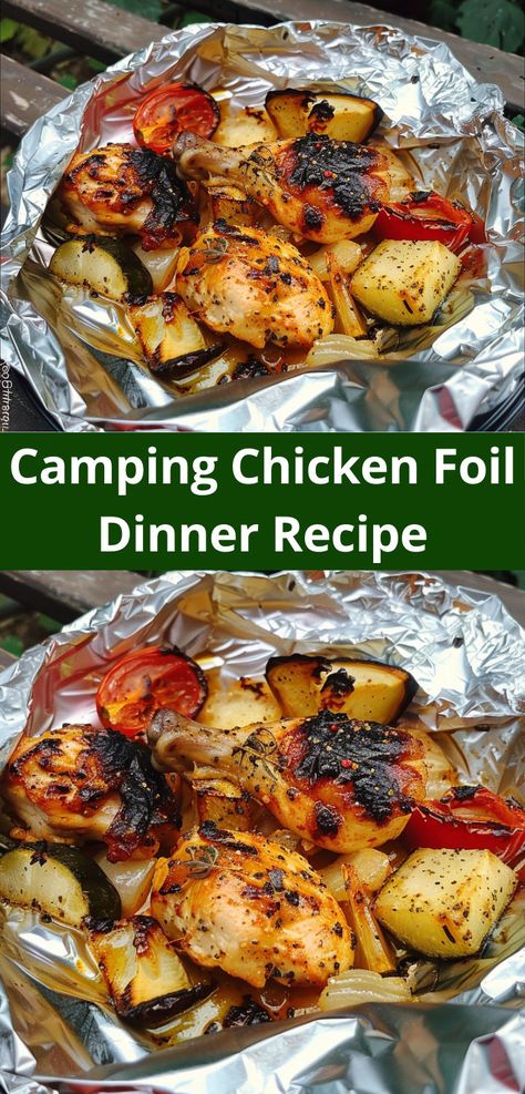 Enjoy a delicious Camping Chicken Foil Dinner with juicy chicken and fresh vegetables. Perfect for any campout! Foil Dinners For Camping, Dinners For Camping, Tin Foil Meals, Chicken Foil Packets, Foil Dinners, Foil Packet Meals, Foil Packet, Camping Dinners, Paprika Chicken