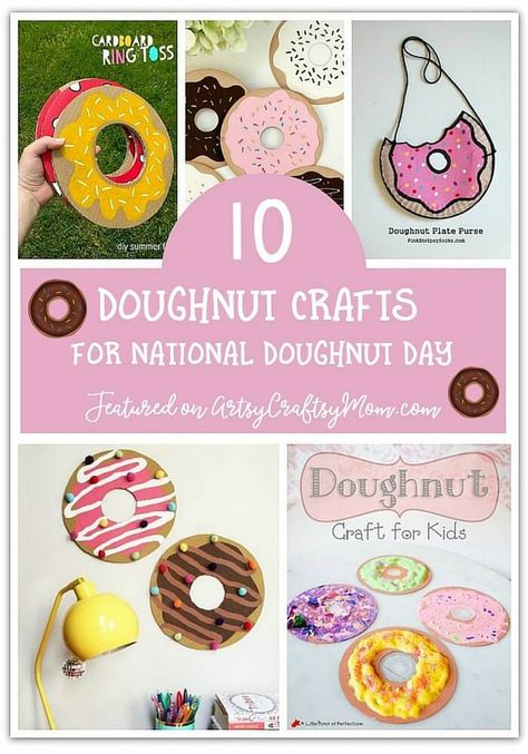 Doughnuts are delicious, but you can also make crafts based on them! Here are 10 fun doughnut crafts, just in time for National Doughnut Day. Donut Crafts, Donut Craft, National Doughnut Day, Letter D Crafts, Donut Themed Birthday Party, Donut Day, Girly Birthday Party, National Donut Day