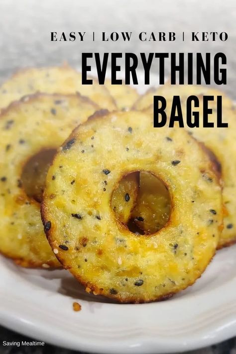 Easy Keto Everything Bagel - Saving Mealtime Keto Everything Bagel, Bagel Calories, Keto Everything, Everything Bagels, Low Carb Bagels, Donut Pan, Egg Bread, Healty Dinner, Keto Bagels