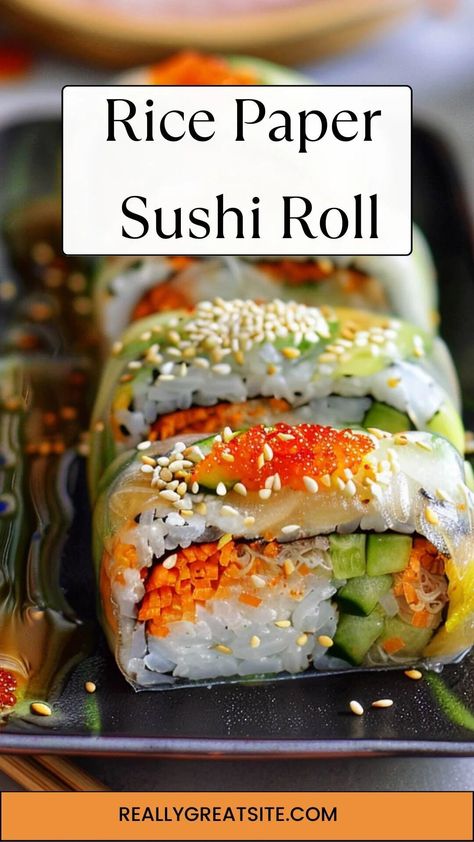 Rice Paper Sushi Roll – Easy Kitchen Guide Rolls With Rice Paper, Rice Paper Sushi Rolls, Rice Paper Sushi, Smoked Salmon Sushi, Paper Sushi, How To Reheat Rice, Traditional Sushi, Seaweed Wrap, Rice Paper Wrappers