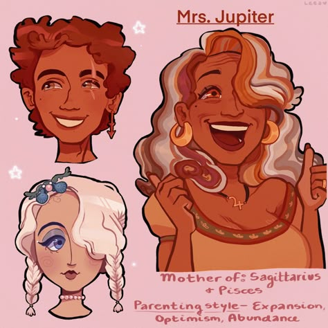 Sagittarius Jupiter, Earth Zodiac Signs, Boba Character Design, Zodiac Signs As Humans, Jupiter Personified, Zodiac Signs Design Art, Zodiac Signs As People Art, Zodiac Fanart, Jupiter As A Human