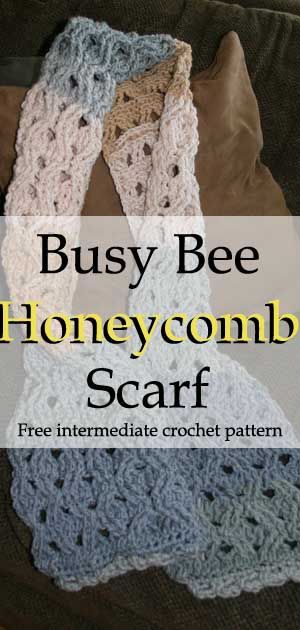 Busy Bee Honeycomb Scarf- Free Crochet Pattern :http://www.shannonsgrotto.com/busy-bee-honeycomb-scarf-crochet-pattern/ Yarn Bee Fleece Lite Crochet Patterns, Crochet Honeycomb Stitch, Crochet Honeycomb, Honeycomb Scarf, Honeycomb Stitch, Crochet Scarf Pattern Free, Bee Honeycomb, Pretty Scarves, Crochet Things