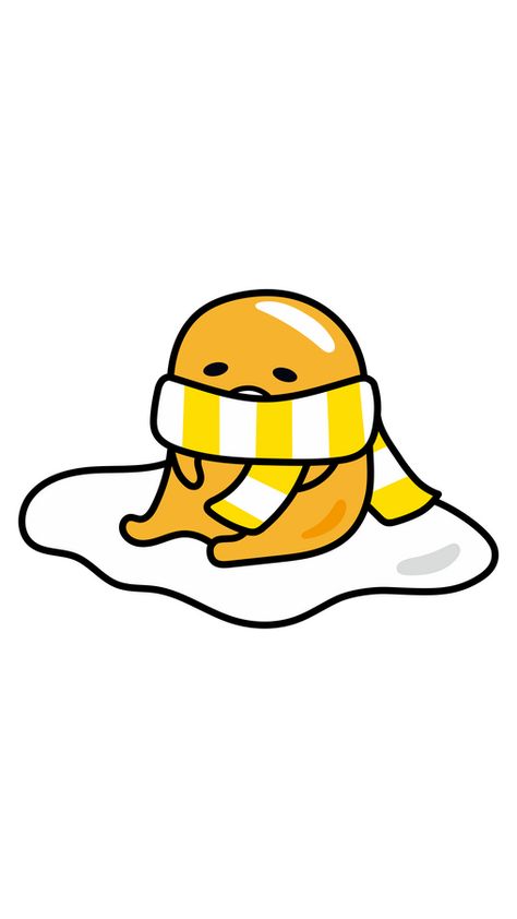 Summer is over, so autumn cold days are getting closer and closer. Our lovely Sanrio character doesn't want to get the flu or some other sickness, so this lazy egg yolk is wearing his favorite... Egg Sanrio Character, Gudetama Party, Gudetama Icon, Lazy Egg Gudetama, Stella Art, Lazy Egg, Kawaii Background, Cute Egg, We Bare Bears