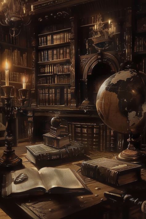 Dark Academia Steampunk Aesthetic, Dark Academia Home Library Aesthetic, Wizard Library Aesthetic, Wizard Study Aesthetic, Medieval Scholar Aesthetic, Antique Library Aesthetic, Scriptorium Aesthetic, Haunted Library Aesthetic, Old College Aesthetic