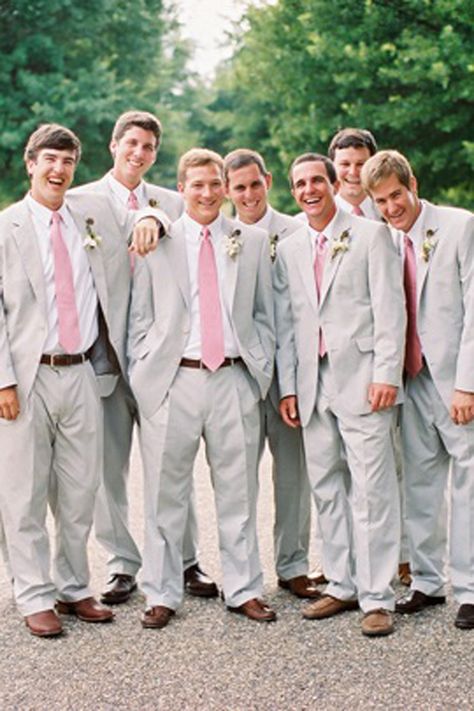 Grey Suit Pink Tie, Wedding Groomsmen Suits, Groom Suits For Wedding, Grey Groomsmen Suits, Pink Groomsmen, Grey Groomsmen, Grey Tux, Gray Groomsmen Suits, Light Pink Bridesmaid Dresses