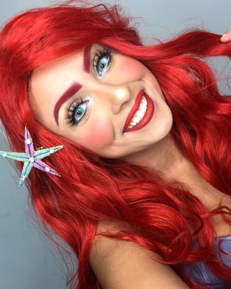 684 Likes, 67 Comments - Kermina Tadros🥀 (@kerminaxtadros) on Instagram: “Watch and you'll see, someday I'll be, part of your world 🌊 ___________________ LASHES…” Mermaid Costume Makeup, Little Mermaid Makeup, Pretty Halloween Makeup, Ariel Makeup, Makeup Looks Ideas, Mermaid Makeup Halloween, Disney Princess Makeup, Meme Costume, Halloween Make-up Looks