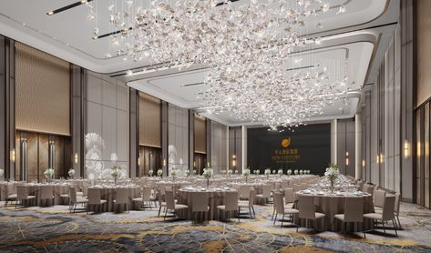 Ball Room Design, Banquet Hall Design Interiors, Ballroom Design, Wedding Banquet Hall, Meeting Room Design, Hotel Ideas, Events Place, Corridor Design, Convention Hall