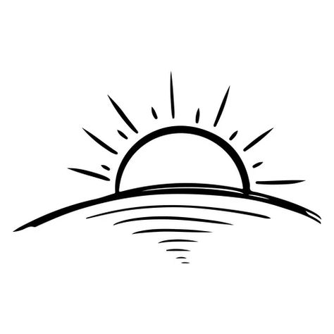 Sunset or sunrise icon on white background Vector Image Sunset Icon, Mind Logo, Sunrise Drawing, Sunset Vector, Beach Vector, Sun Icon, Sunset Graphic, Black And White Cartoon, Instagram Creative