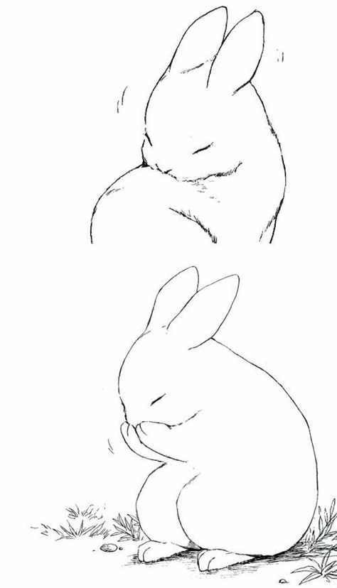 Зайки Drawing Bunnies, Hase Tattoos, Bunny Sketch, قلادات متدلية, Rabbit Drawing, Bunny Tattoos, Bunny Drawing, Images Kawaii, Drawing Faces