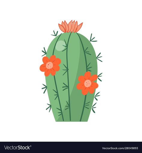 Cute Cactus Illustration, Cactus Vector Illustration, Cactus Illustration Cute, Cartoon Cactus Drawing, Cactus Illustration Design, Cacti Illustration, Cacti Flowers, Cactus Cartoon, Cactus Doodle