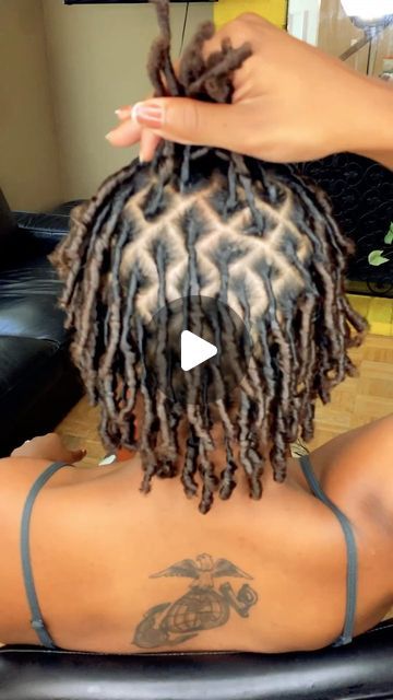 San Diego Locs / Loctician / Loc specialist / dreads / dreadlock on Instagram Diamond Part Starter Locs, Diamond Parting Locs, Starting Locs Natural Hair, Diamond Part Locs, Diamond Parts Locs, Styles For Starter Locs, Locs Parting, Locs With Curls At The End, Short Dreadlocks Hairstyles