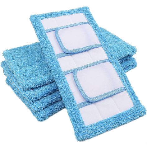 Perfect dry or wet - clean floors, mirrors, and more! #cleaning #sustainable #swiffer #microfiber #cleaningtips Reusable Mop Pads, Cleaning Baseboards, Flat Mop, Reusable Pad, Cleaning Mops, Steam Mop, Microfiber Mops, Mop Pads, Dorm Room Essentials