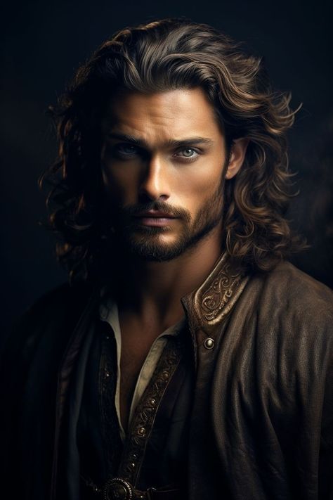 Male Art Model, Werewolf Stories, Character Inspiration Male, Charming Man, Fantasy Male, Man Character, Model Face, Fantasy Inspiration, Long Hair Styles Men