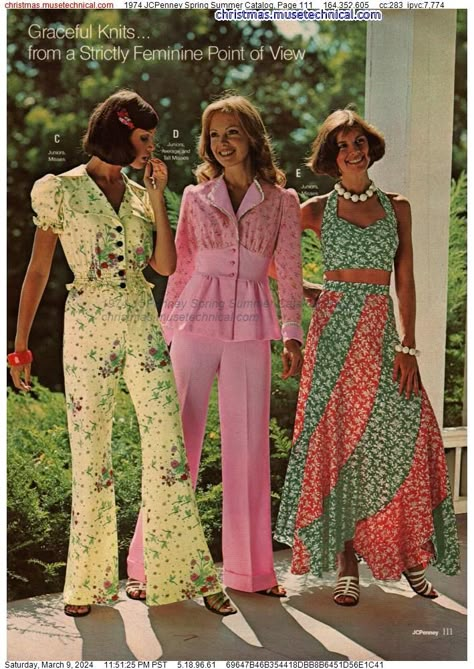 1974 JCPenney Spring Summer Catalog, Page 111 - Catalogs & Wishbooks 70s Fashion Spring, 70s Fashion Trends, 1970s Summer Fashion, 1970s Fashion Trends, 1970s Magazine, That 70s Show Outfits, 19s Fashion, 1974 Fashion, 1976 Fashion